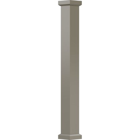 EKENA MILLWORK 8" x 8' Endura-Aluminum Empire Style Column, Square Shaft (For Post Wrap Installation) Non-Tapered EA0808INPSFEMEM